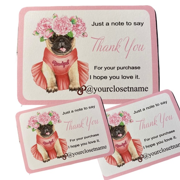 Packaging Insert Thank you for your busines Puppy design card - Picture 2 of 7